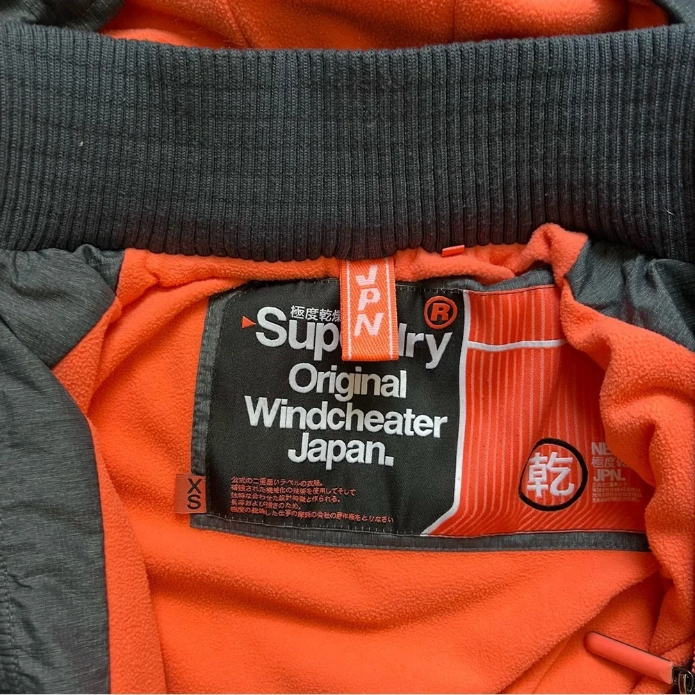 Superdry Japan Grey Winter Fleece Lined Hooded Jacket - Picture 6 of 11
